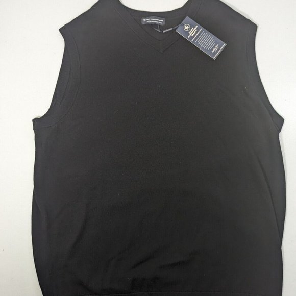 NEW- 2XT Tall Mens Hart Schaffner Marx Sweater Vest Merino Wool Black MSRP $90 - Picture 1 of 7